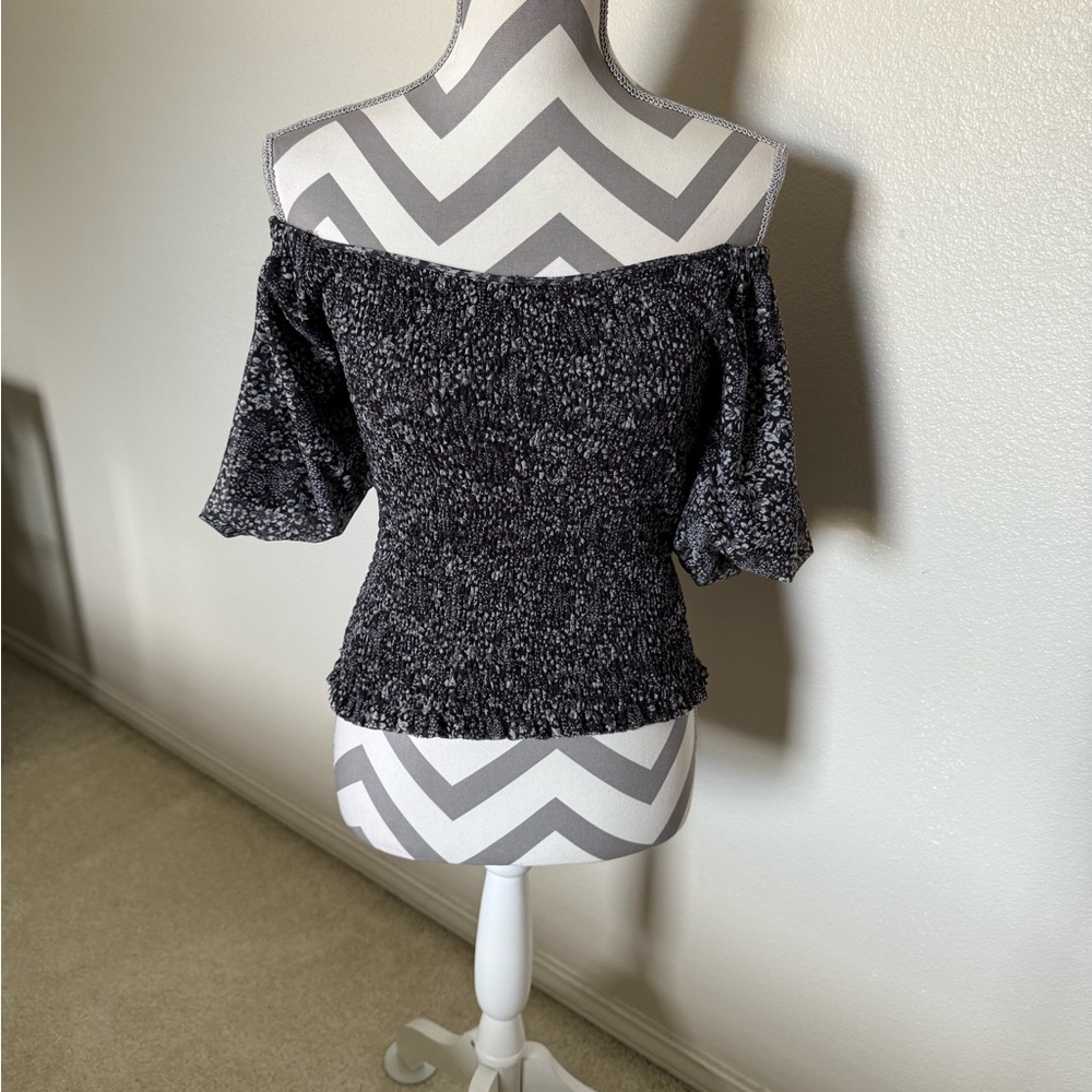 By Anthropologie Black Off-Shoulder Top